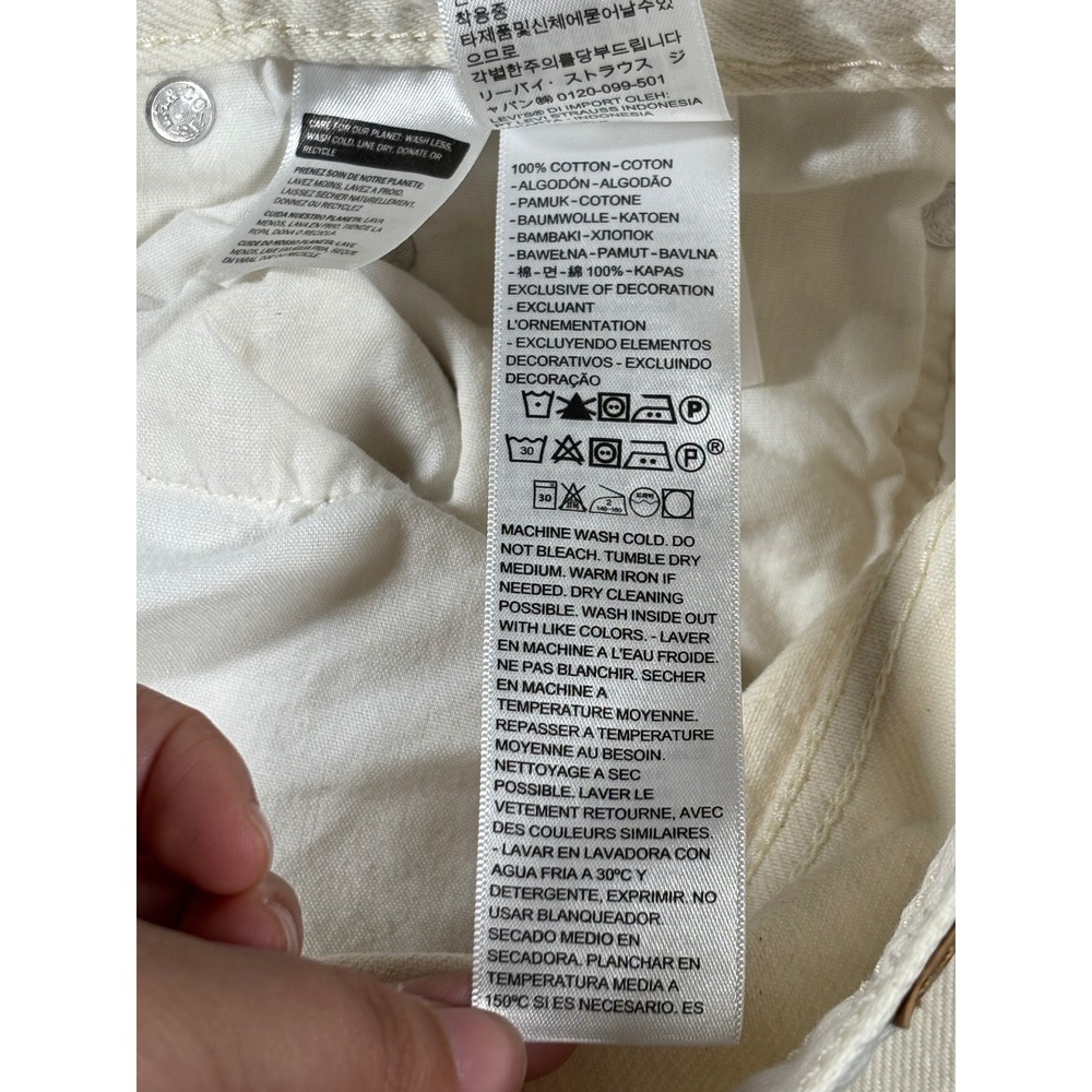 Levis 501 Original Fit Butterfly Graphic Jeans Off White Straight Leg 31x27 - Picture 4 of 12